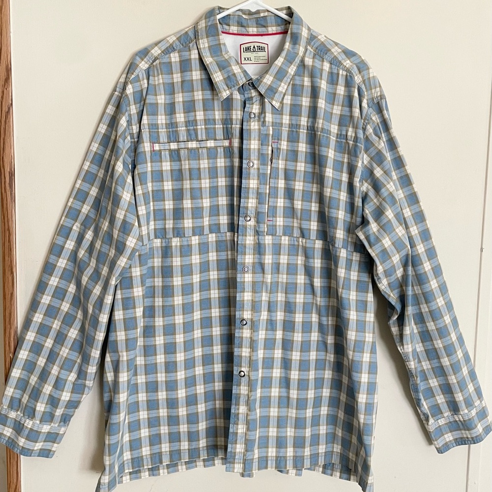 Men’s Lake & Trail Outdoor Long Sleeve Plaid Snap Front Shirt